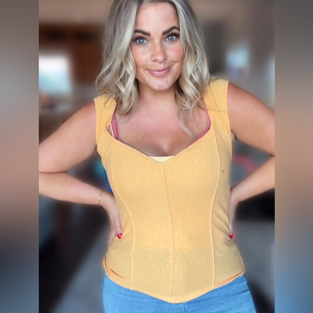 Free People Mustard Yellow Tank Top